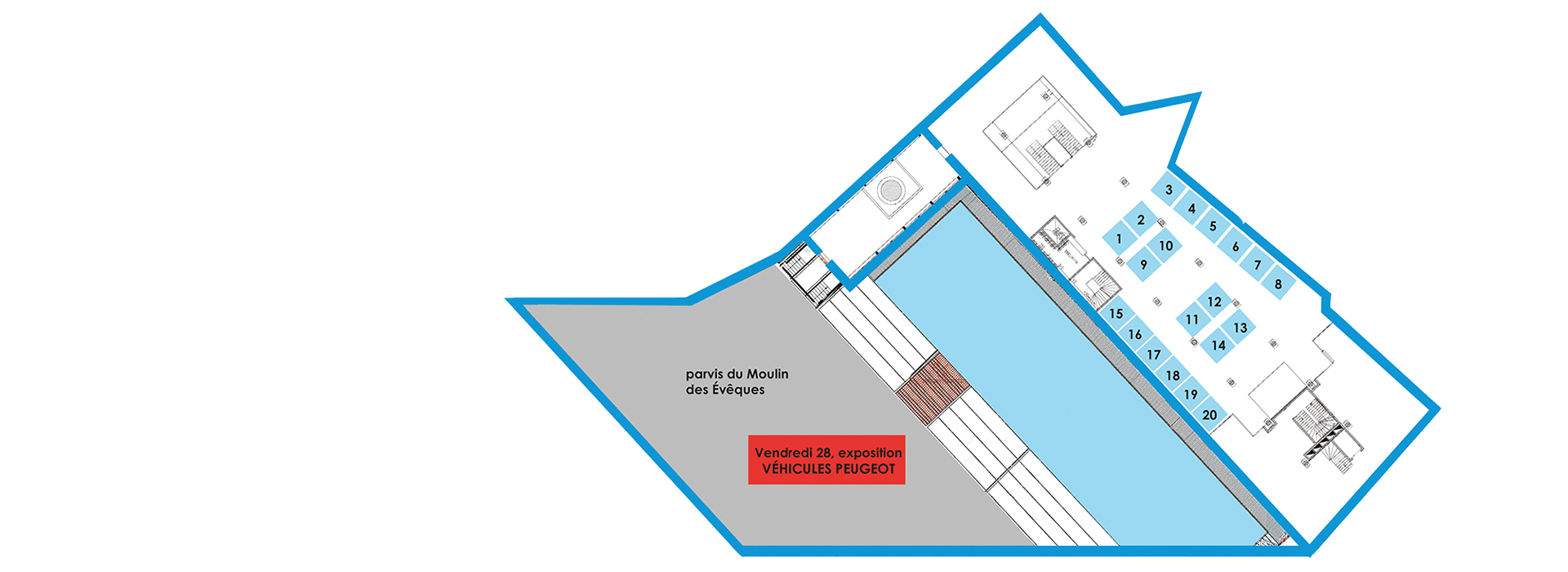 Plan des stands au Moulin des Évèques